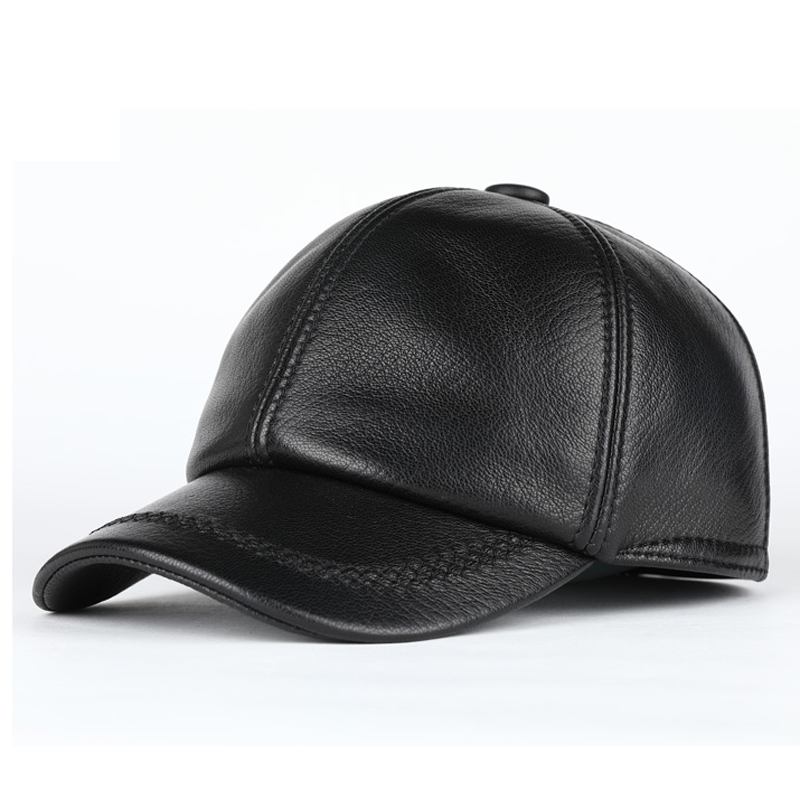 Baseball Cap Structured - Sombrero de cuero genuino para hombre